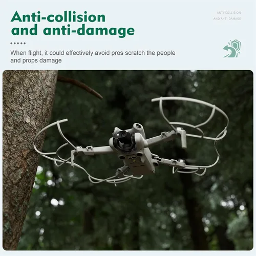 Vista 4 de Protector de hélice compatible con DJI Mini 4 Pro Drone de liberación rápida protectores de cuchilla de hélice funda protectora anticolisión