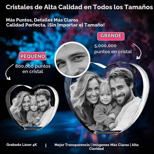 Vista 2 de Cristal de corazón 3D