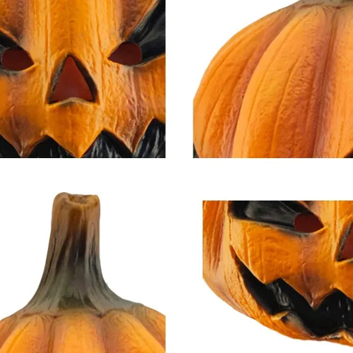 Vista 7 de Creepy Party Máscaras faciales de calabaza Jackolantern de Halloween, aterradoras para fiestas y truco o trato
