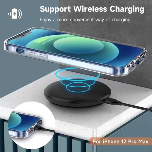 Vista 6 de Funda transparente adecuada para iPhone 12 Pro Max con patrón católico de la Virgen María de Guadalupe de cuatro esquinas, reforzada, a prueba
