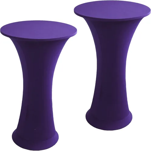 Vista 11 de Mantel Redondo Elástico de Spandex para Cóctel, Paquete de 2, 24"x43" Cubierta de Mesa Ajustada Highboy Elástica, Mantel Redondo de Cóctel para Mesa