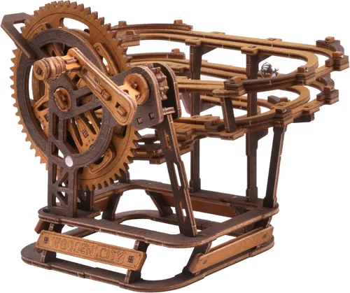 Vista 8 de Wooden.City Marble Run Mini rompecabezas 3D – Kit de modelo mecahnical de madera hecho a mano europea, laberinto de mármol para autoensamblaje,