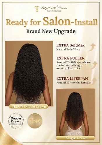 Vista 3 de Cabello humano rizado birmano crudo, 100% pelo crudo camboyano #Birmano rizado color natural