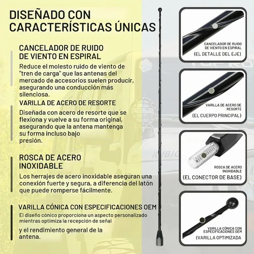Vista 2 de AntennaMastsRus - Antenas compatibles con Toyota Tundra 2000-2020 - Antena de repuesto, Negro