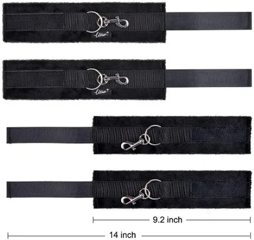 Vista 6 de Sujetadores de cama para parejas, lazos sexuales para tobillos y muñecas, correas de cama King para adultos, colchón de juego, puños de piernas