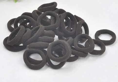 Vista 27 de Accesorios para el cabello para niñas y niños, bandas de goma para cola de caballo, bandas elásticas para el cabello (negro)