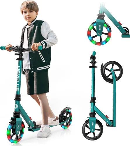 Vista 13 de WAYPLUS KS1 Kick Scooter para mayores de 6 años, niños, adolescentes y adultos. Carga máxima de 240 libras. Plegable, ligero, ruedas grandes de 8