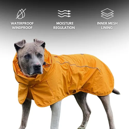 Vista 3 de Spark Paws - Chaqueta impermeable para perros, resistente al viento, para perros pequeños, medianos, grandes y extragrandes, traje reflectante