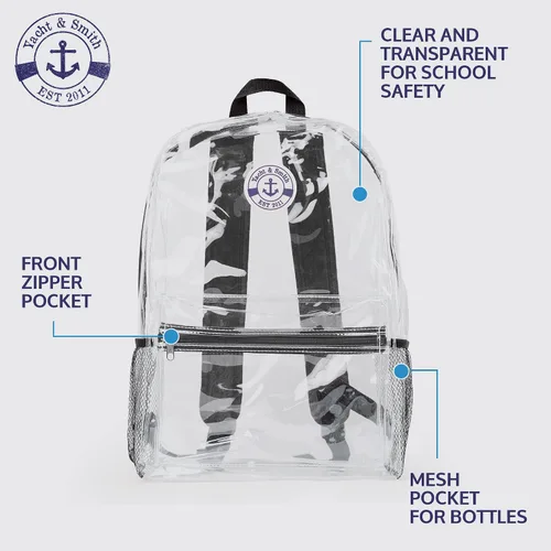 Vista 2 de Yacht & Smith Paquete de 48 mochilas, bolsa ligera de 17 pulgadas para viajes al aire libre, gimnasio, eventos corporativos, Paquete de 48
