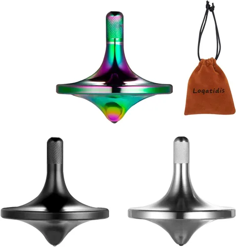 Vista 18 de Parte superior giratoria de acero inoxidable, exquisitos juguetes EDC de metal de alta calidad, equilibrio perfecto durante mucho tiempo, ayuda a