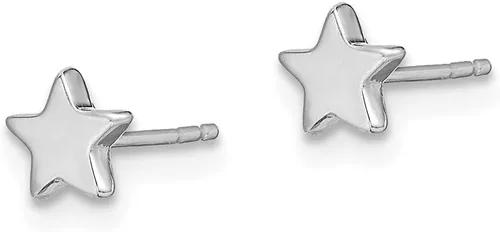 Vista 2 de Pendientes de estrella de oro blanco macizo de 14 quilates de 0.197 in, Metal