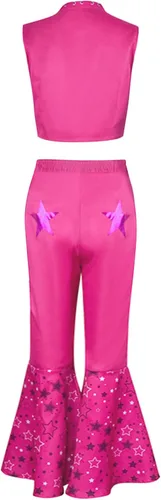 Vista 3 de Mukola Disfraz de muñeca de película para niños, disfraz de Margot Cowgirl Cosplay Rose Flare Pants Halloween Cosplay traje