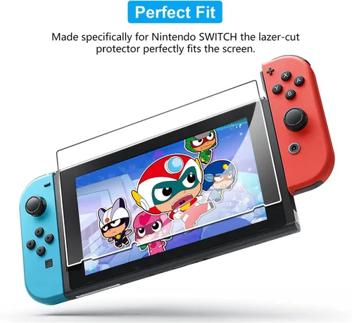 Vista 5 de ivoler 3protectores de pantalla de cristal templado para Nintendo Switch transparentes HD antiarañazos compatibles con Nintendo Switch