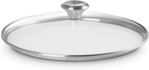Vista 6 de Le Creuset Tapa de cristal de la firma con perilla de acero inoxidable, 8 pulgadas