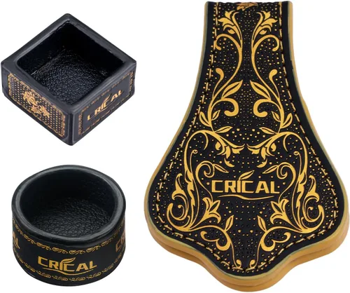 Vista 9 de CRICAL Magnetic Pool Chalk Holder, Leather Billiard Chalk Accessory Black Blue