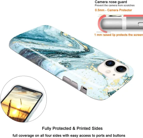 Vista 4 de Funda compatible con iPhone 11, diseño de mármol con purpurina dorada, delgada, a prueba de golpes, flexible, TPU suave, funda de silicona de goma