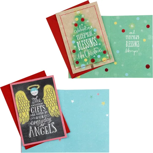 Vista 5 de Hallmark Surtido de tarjetas de Navidad para profesores o niñeras de niños (10 tarjetas con sobres) (2299XXM3012)