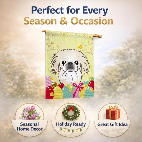 Vista 454 de Caroline's Treasures BB1923GF Bandera decorativa para jardín con diseño de Border Collie, para caza de huevos de Pascua, para jardín, jardín, patio