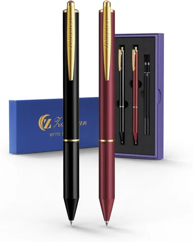 Vista 7 de Bolígrafos Zalantan 0.5MM retráctiles de gel metálico, bolígrafo elegante de metal premium, cañón agradable, bolígrafos de escritura suave, tinta