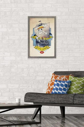 Vista 2 de Trends International Netflix One Piece - Póster de pared Going Merry de 14.72 x 22.37 pulgadas, versión enmarcada de madera de granero