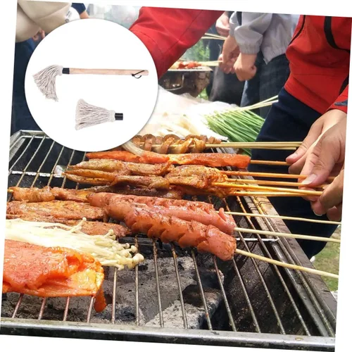 Vista 7 de 1 juego de cepillo de hilvanado reemplazable, cepillo de barbacoa para carne, cerdo, asado, mopa, salsa de carne, glaseado de carne, cepillo