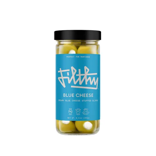 Vista 8 de Aceitunas rellenas de pimiento Filthy Pepper, guarnición premium para cócteles, aceitunas rellenas de pimiento Piri Piri, sin OMG, sin gluten