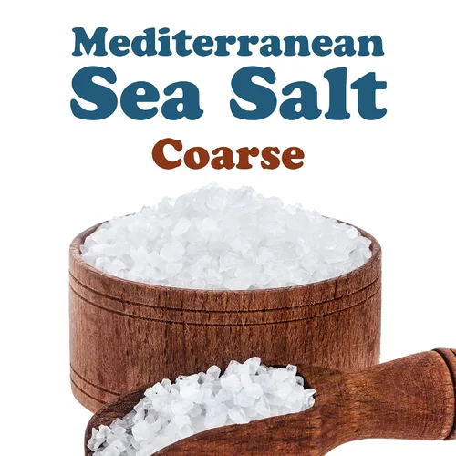 Vista 4 de Sal marina mediterránea, 1 libra, grano grueso, cristales puros, sin aditivos, sin conservantes, vegano, kosher, a granel. Rico en minerales. Ideal