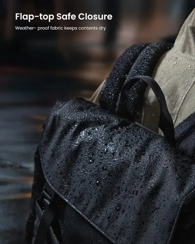 Vista 11 de tomtoc Mochila con solapa para laptop con compartimento acolchado para trabajo, viajes, 18L Lightweight, Water-Resistant Casual College Daypack