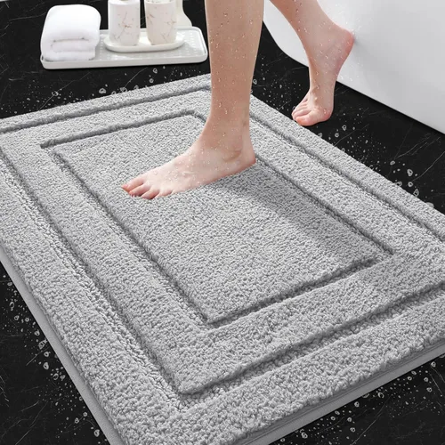 Vista 35 de IM HOME Tapetes de baño, felpa ultra suave, de microfibra esponjosa, absorbente, parte trasera antideslizante, lavable a máquina, tapetes para suelo