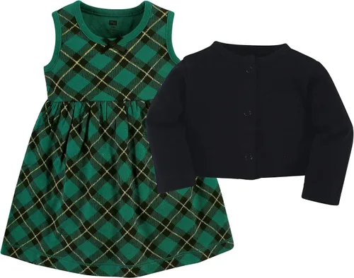 Vista 3 de Hudson Baby - Conjunto de vestido y cárdigan de algodón para niña