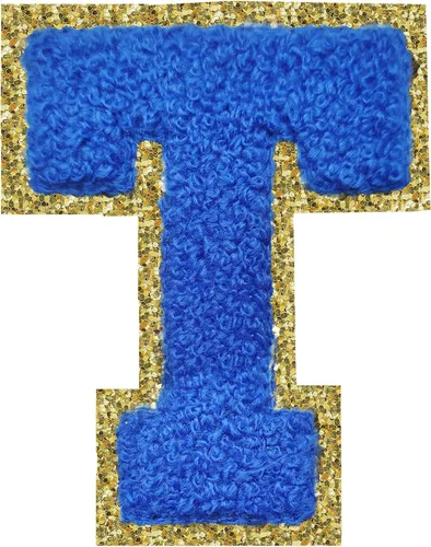 Vista 144 de 3Pcs Letter Patches Varsity Glitters Chenille,SPRT Iron on Blue Letter Patch,Alphabet Cloth Patch for Team Costume Decoration 3.1in Height S