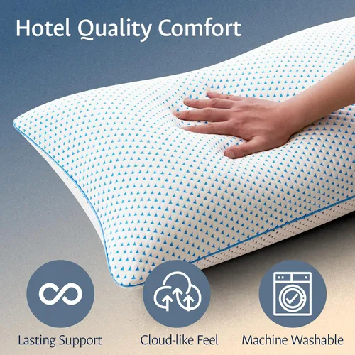Vista 7 de Almohadas ajustables de espuma viscoelástica triturada, tamaño Queen, 1 Blanco