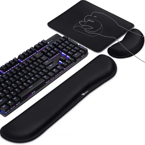 Vista 29 de Gimars Reposamuñecas para mouse, soporte de muñeca Pop It Fidget para aliviar la presión del mouse, almohadilla ergonómica de espuma viscoelástica