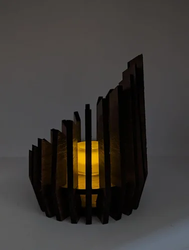 Vista 4 de Unique Geometric Pattern Candle Holder for Home Decor, Gift for Friends and Family, Modern Design, Sleek and Stylish, Centerpiece for Dining Table