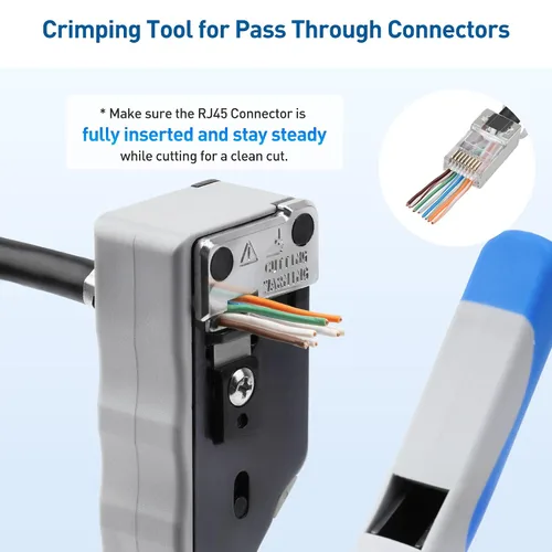 Vista 3 de Cable Matters Herramienta de Crimpado Modular Todo en Uno Ethernet Cat 8 (Herramienta de Crimpado Cat5 Cat6 Cat7 Cat8) para Conectores Pasantes