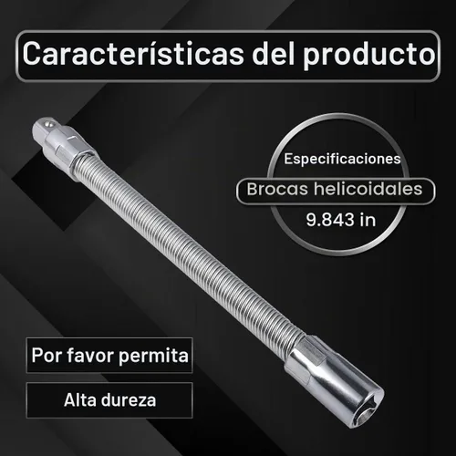 Vista 4 de KATUR Trinquete de extensión de enchufe flexible, vástago de 1/2 pulgada, 9.843 in de longitud, hecho de acero al cromo vanadio tratado térmicamente