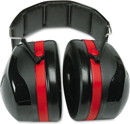 Vista 2 de 3M H10A Peltor Optime 105 - Orejeras de alto rendimiento, color negro y rojo, un par