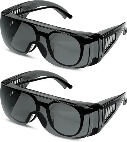 Vista 20 de UNCO - Gafas de seguridad sobre gafas, gafas protectoras, antiniebla, para trabajo, gafas de seguridad sobre gafas