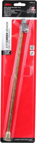 Vista 8 de Portabrocas de aire de doble cabeza con pie recto para medidor de presión de neumáticos, alcance extendido de 12", 1/4" FNPT, 150 PSI