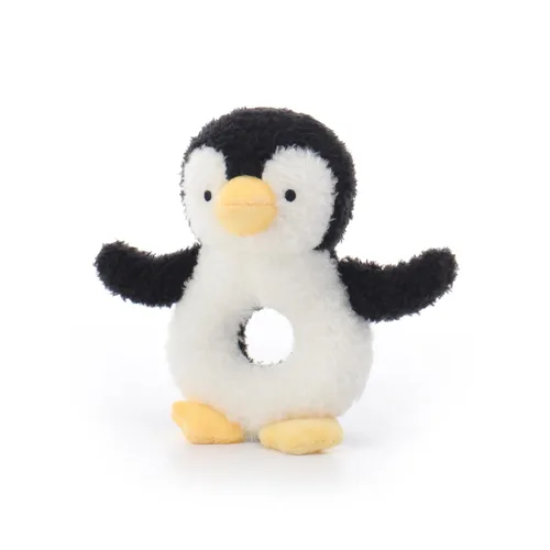 Vista 3 de Apricot Lamb Baby Lovey - Juguete suave de sonajero de pingüino, animal de peluche para recién nacido, suave de más de 0 meses