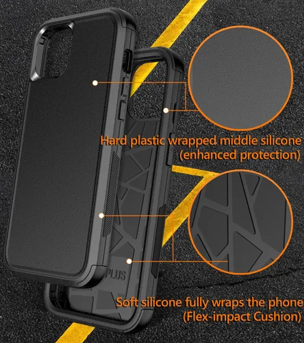 Vista 8 de Diverbox Funda para iPhone 15 Plus [a prueba de golpes] [a prueba de caídas] [protector de pantalla de vidrio templado], funda de protección