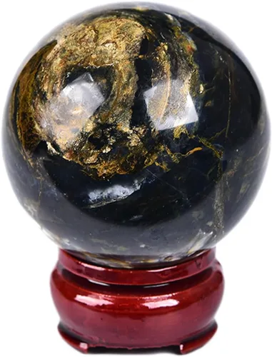 Vista 94 de JIC Gem Piedra Natural de Jaspe Africano Cristal de Curación Esfera Adivinación Bola de Piedra Preciosa, Feng Shui Reiki Aura Decoración