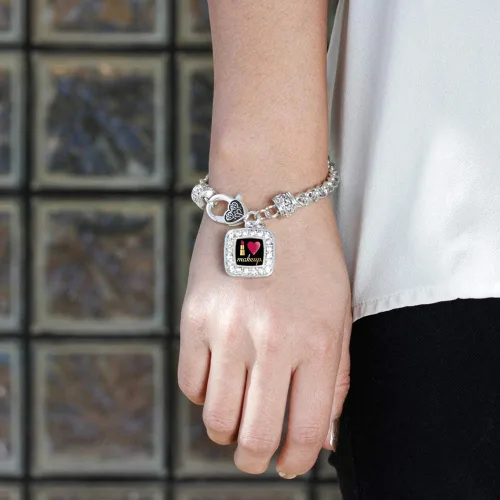Vista 3 de Inspired Silver - Pulsera cuadrada de plata con circonitas cúbicas