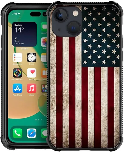 Vista 8 de H Don't Tread On Me - Funda protectora de TPU resistente a arañazos y golpes, compatible con iPhone 13 Mini, de 5.4 pulgadas Bandera de madera