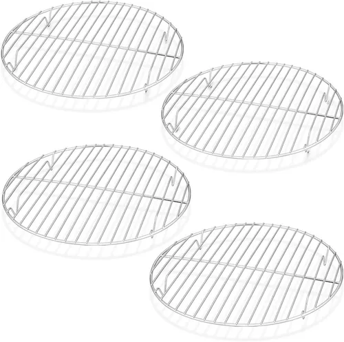 Vista 9 de TeamFar Juego de 2 estantes redondos de enfriamiento de 7½ pulgadas para hornear al vapor, acero inoxidable, saludable y apto para lavavajillas