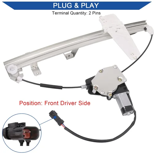 Vista 3 de Obaee 741-556 Conjunto de motor y regulador de elevalunas eléctrico delantero izquierdo del lado del conductor compatible con Jeep Grand Cherokee WJ