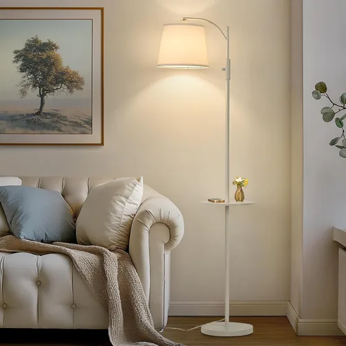 Vista 14 de AIDENOEY Smart Floor Lamp with Side Table Stepless Dimming, RGB Multi-Color Adjustable Swivel Head Voice Control with Alexa & Google Assistant