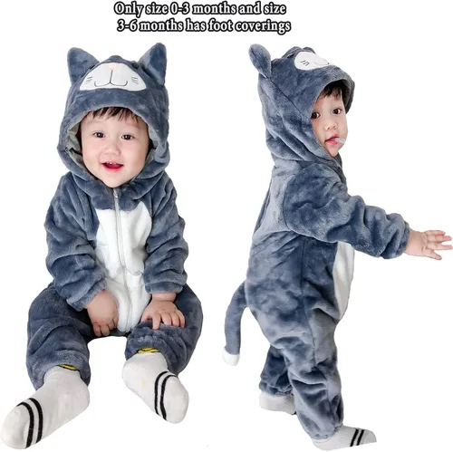 Vista 5 de TONWHAR Disfraz unisex de Halloween de animales para bebé y niño pequeño para otoño e invierno