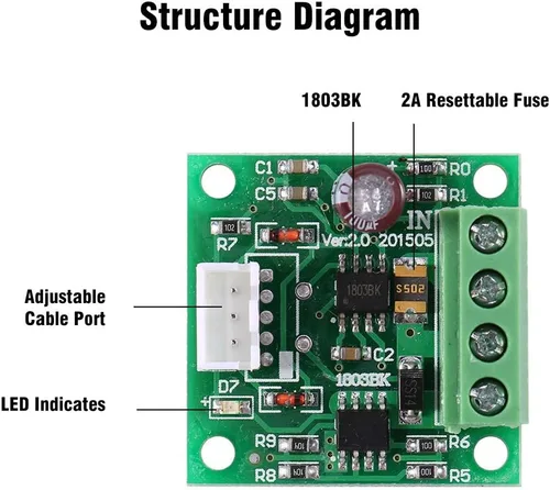 Vista 2 de ANGGREK - Regulador de velocidad de motor Mini PWM de bajo voltaje CC 1.8 V a 15 V 2A