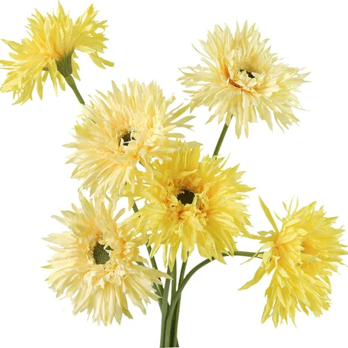 Vista 27 de FiveSeasonStuff Real Touch Gerbera Daisy - Arreglo de flores artificiales y ramo de boda (7 tallos florales, rojo baya)